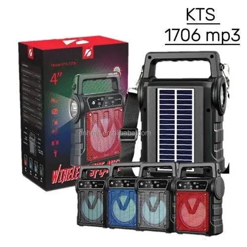 MP3 BLUETOOTH SPEAKER WITH TORCH LIGHT AND SOLAR PLATE (1706)