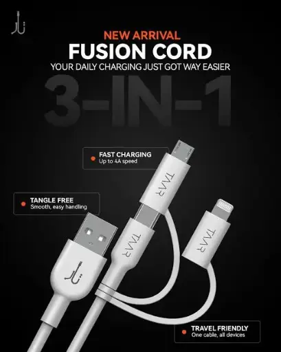 TAAR HIGH QUALITY DATA CABLE FUSION(3in1)